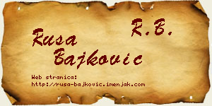 Rusa Bajković vizit kartica